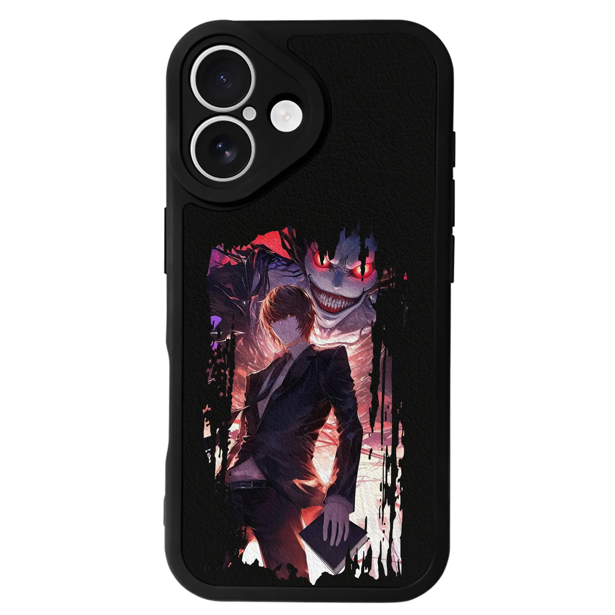 デスノート グッズ,夜神月 - IPhone 16シリーズ対応 ・ シリコンスマホケース ・ レザー調 ・ 高精度フィット ・ 耐衝撃 ・ ワイヤレス充電対応 ・ 精密カット